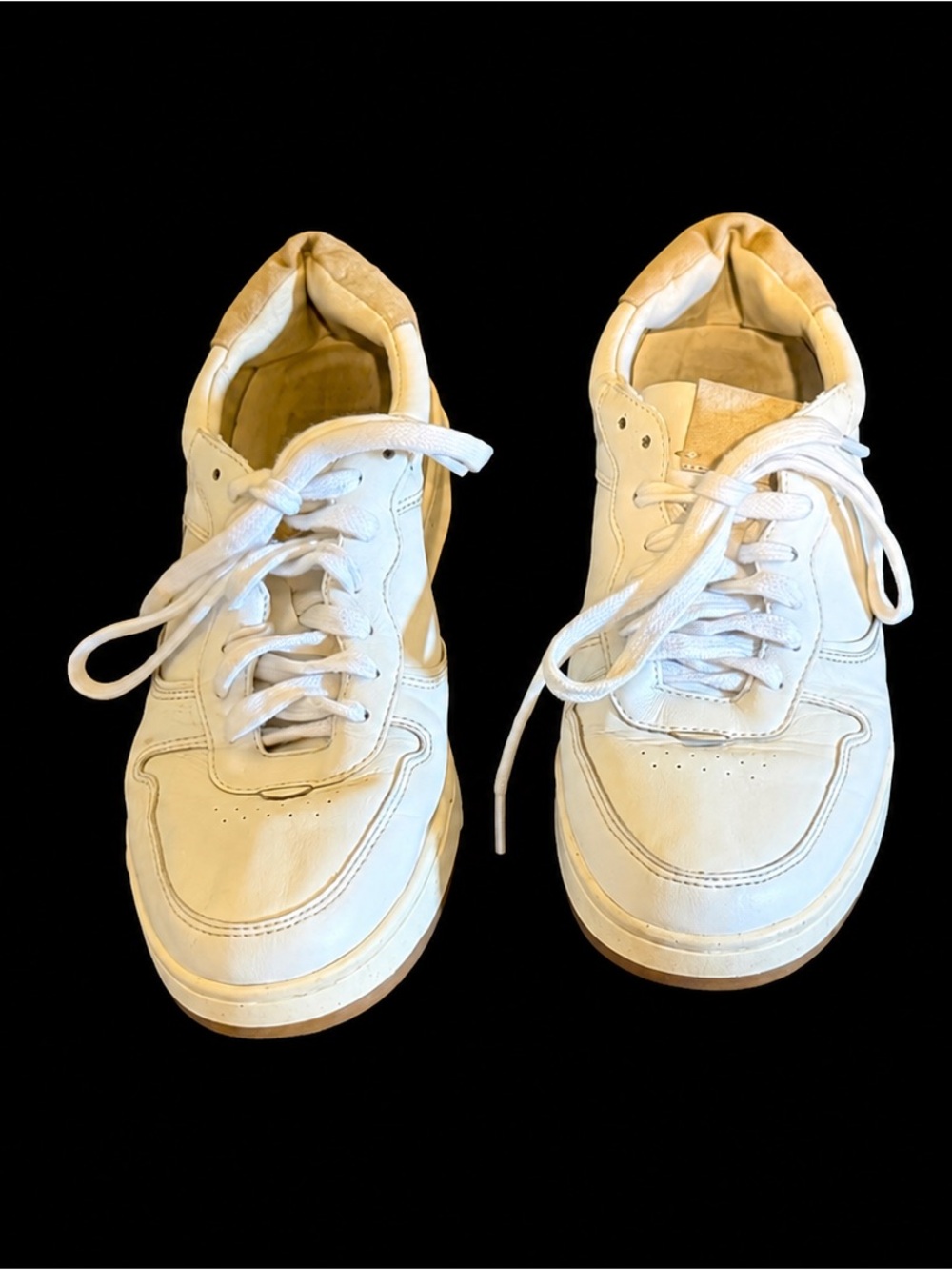 Madewell MWL Sidewalk White Leather Gum Sole Sneakers Size 10